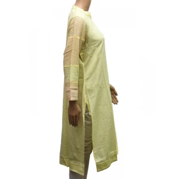 Women's Rayon Kurtis (Lemon Yellow, XL) - Image 4
