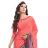 Womens Geogrette Saree with Women>Ethnic Wear>Blouse Digital Printed Saree (Peach, 6.25 Mtr) - Image 2