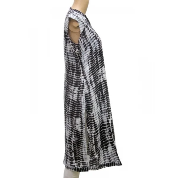 Women's Rayon Kurtis (Black, White, L) - Image 4
