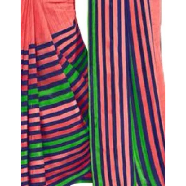 Womens Geogrette Saree with Women>Ethnic Wear>Blouse Digital Printed Saree (Peach, 6.25 Mtr) - Image 3