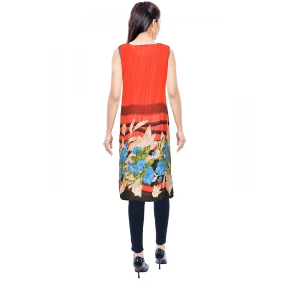 Women's Synthetic Kurtis (Orange, L) - Image 3