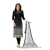 Women's Cotton Unstitched Salwar-Suit Material With Dupatta (Black, 2.20 Mtr)