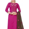 Women's Slub Cotton Unstitched Salwar-Suit Material With Dupatta (Pink, 2 Mtr) - Image 2