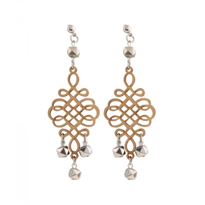 Women's Wooden handcrafted Hook Dangler Hanging Fashion Earrings-Brown