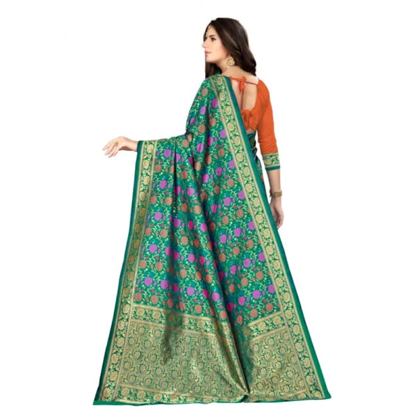 Women's Banarasi silk Saree with Women>Ethnic Wear>Blouse (Multi, 5-6mtr) - Image 2