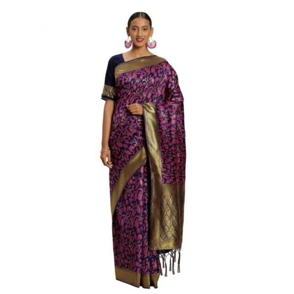 Women's Banarasi silk Saree with Women>Ethnic Wear>Blouse (Multi, 5-6mtr)