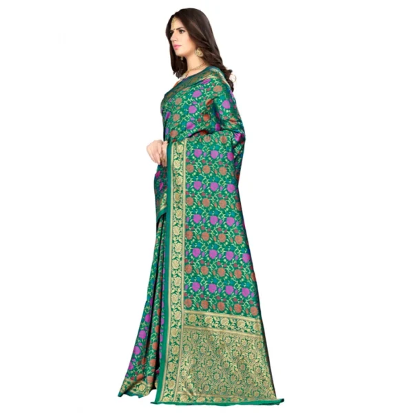 Women's Banarasi silk Saree with Women>Ethnic Wear>Blouse (Multi, 5-6mtr) - Image 3