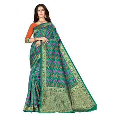 Women's Banarasi silk Saree with Women>Ethnic Wear>Blouse (Multi, 5-6mtr)