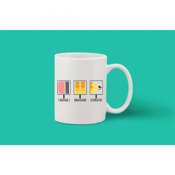 Printed Ceramic Coffee Mug - 1 Pieces, White, 11oz - Image 2