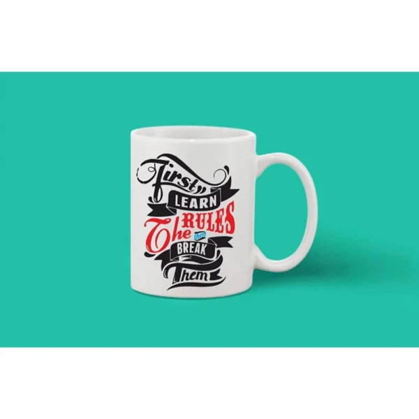 Printed Ceramic Coffee Mug - 1 Pieces, White, 11oz - Image 2