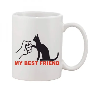 Printed Ceramic Coffee Mug - 1 Pieces, White, 11oz