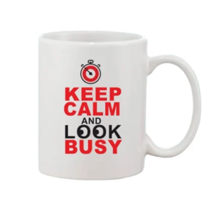 Printed Ceramic Coffee Mug - 1 Pieces, White, 11oz