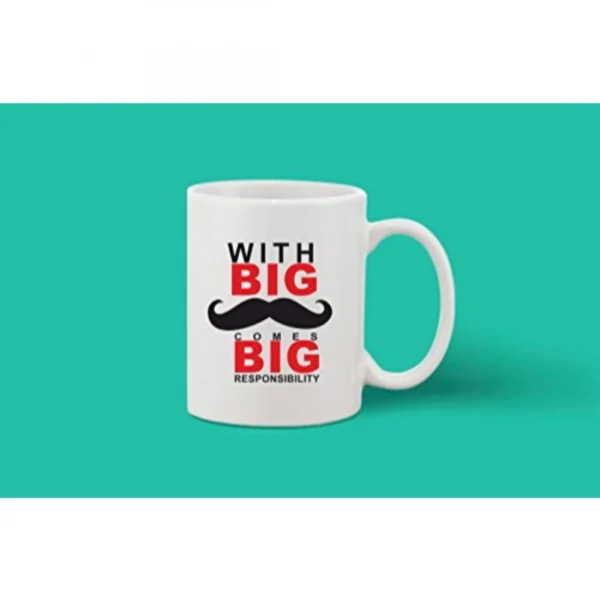 Printed Ceramic Coffee Mug - 1 Pieces, White, 11oz - Image 2