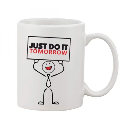 Printed Ceramic Coffee Mug - 1 Pieces, White, 11oz