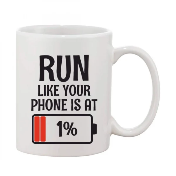 Printed Ceramic Coffee Mug - 1 Pieces, White, 11oz
