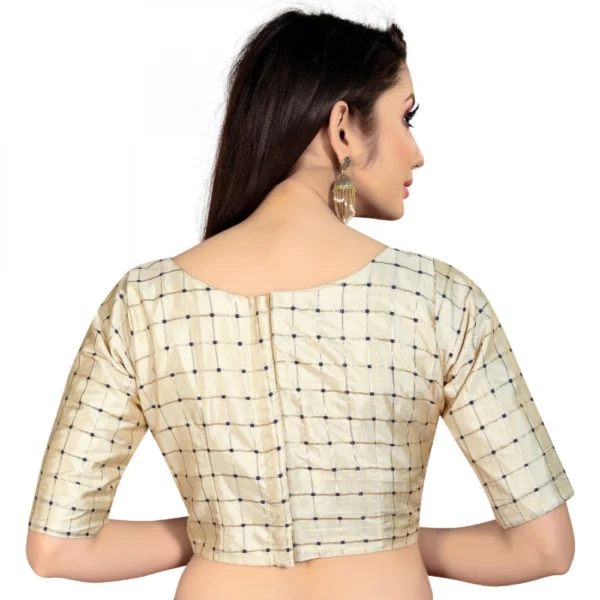 Women's Brocade, Inner-Cotton Full Stitched Padded Women>Ethnic Wear>Blouse (Chiku ) - Image 2