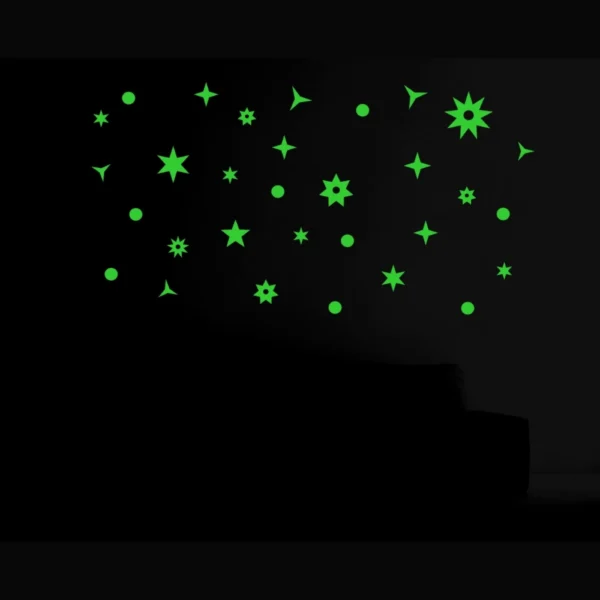 Green Galaxy Of Stars Radium Wall Sticker - Image 4
