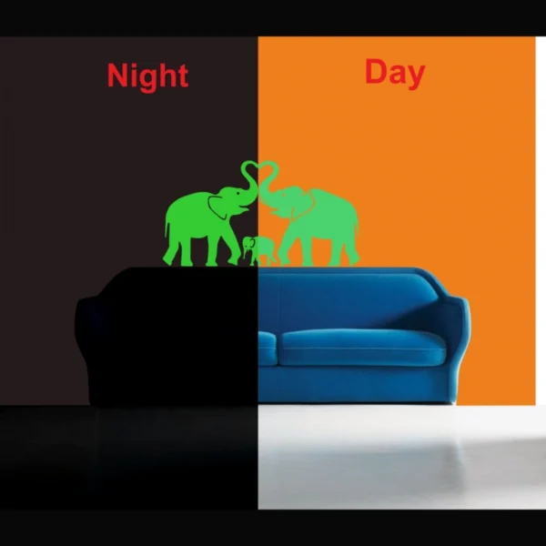 Green Decorative Elephant Radium Wall Sticker - Image 3