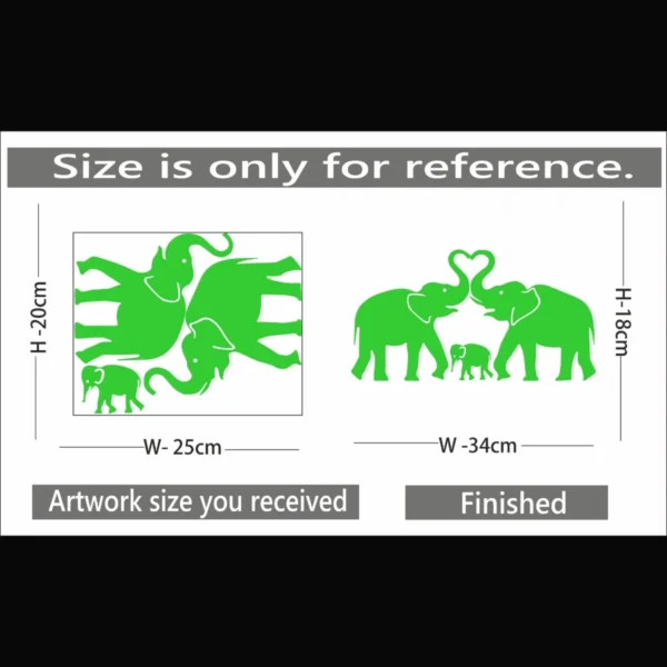 Green Decorative Elephant Radium Wall Sticker - Image 2