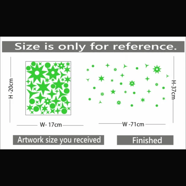 Green Galaxy Of Stars Radium Wall Sticker - Image 2