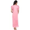 Women's Satin Long Nighty Frill Sleeve(Color: Baby Pink, Neck Type: V Neck) - Image 2