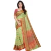 Women's Kota Doria Cotton Woven Butta Saree With Women>Ethnic Wear>Blouse (Light Green, 5-6 Mtrs)