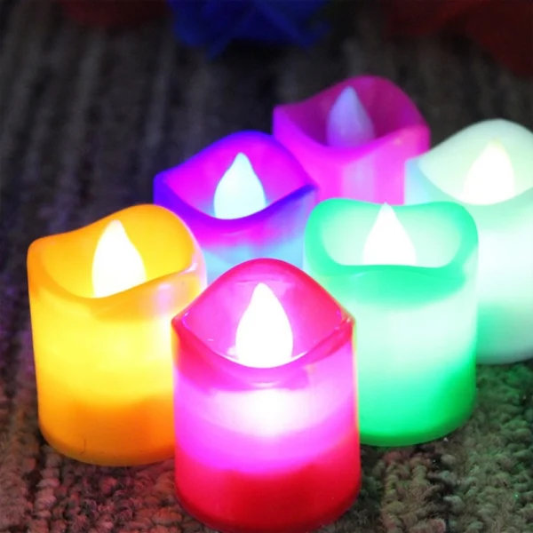 _12 Pieces Festival Decorative LED Tealight Candles (Color: Assorted) - Image 5