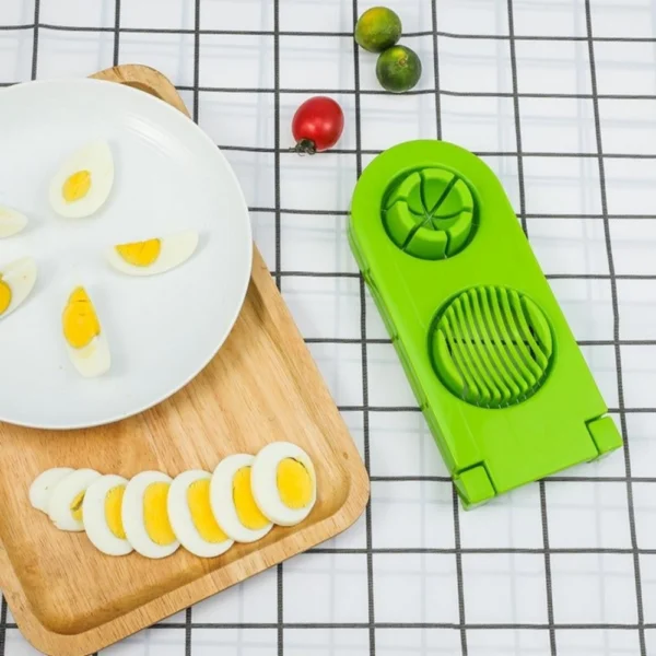 Pack Of_2_2 In 1 Boiled Egg and Mushroom Slicer Cutter Chopper Plastic With Stainless Steel Wired (Color:Assorted) - Image 3