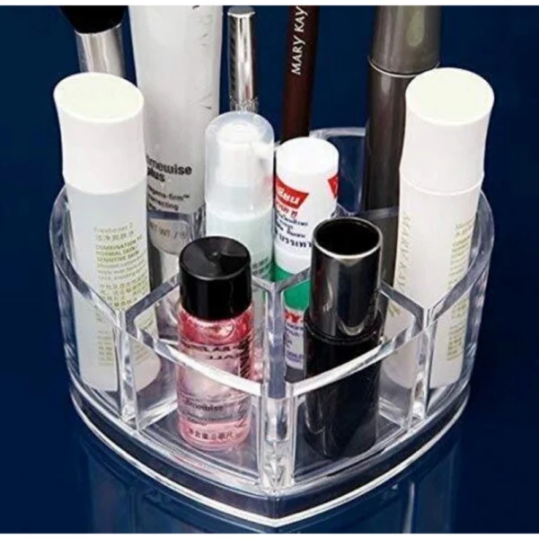 Pack Of_2 Acrylic Material Made Heart Shape Cosmetic Organizer Storage Box (Color:Assorted) - Image 2