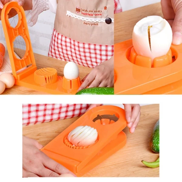Pack Of_2_2 In 1 Boiled Egg and Mushroom Slicer Cutter Chopper Plastic With Stainless Steel Wired (Color:Assorted) - Image 4