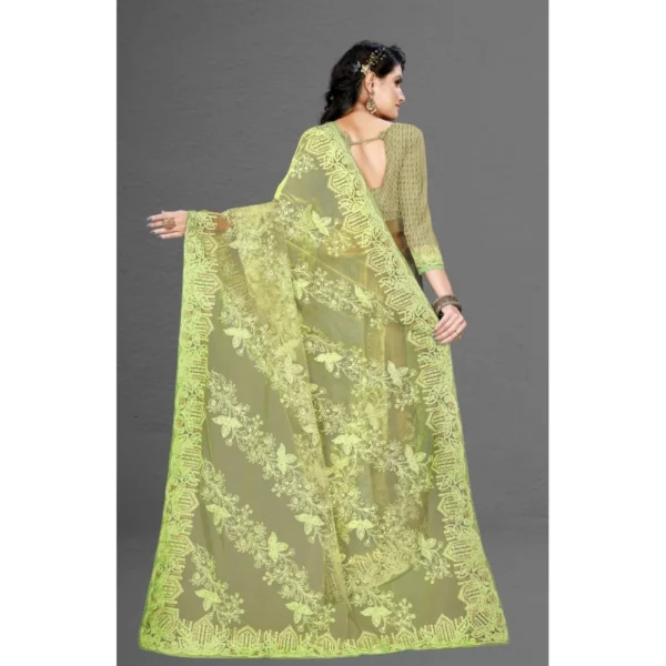 Women's Net Saree With Women>Ethnic Wear>Blouse (Pista Green, 5-6Mtrs) - Image 2