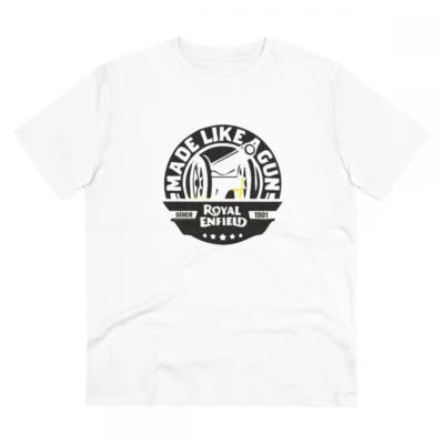 Men's PC Cotton Bike Ride Design Printed T Shirt (Color: White, Thread Count: 180GSM)