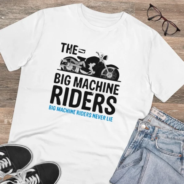 Men's PC Cotton Bike Ride Design Printed T Shirt (Color: White, Thread Count: 180GSM) - Image 4