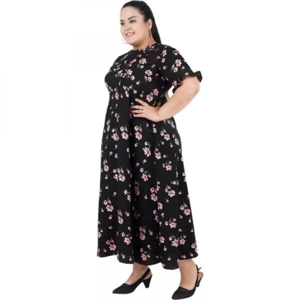 Women's Maxi Black Dress (Color:Black, Material:Poly Crepe) - Image 5