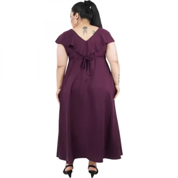 Women's Fit And Flare Purple Dress (Color:Purple, Material:Polyester) - Image 6