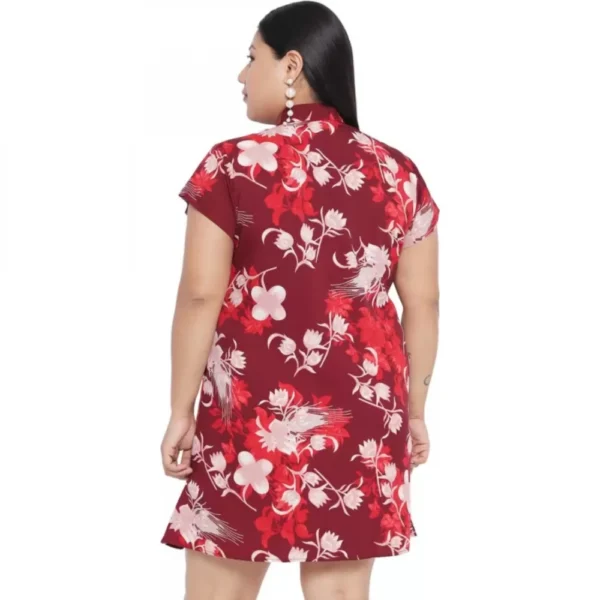 Women's Shirt Maroon Dress (Color:Maroon, Material:Polyester) - Image 7