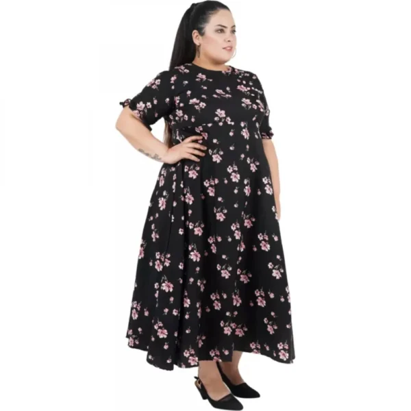 Women's Maxi Black Dress (Color:Black, Material:Poly Crepe) - Image 2