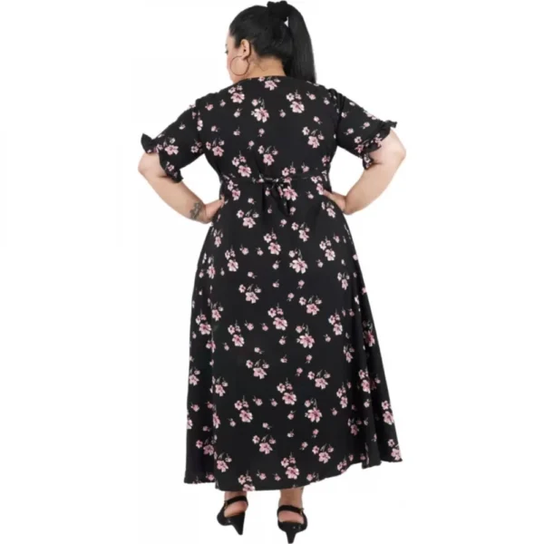Women's Maxi Black Dress (Color:Black, Material:Poly Crepe) - Image 7
