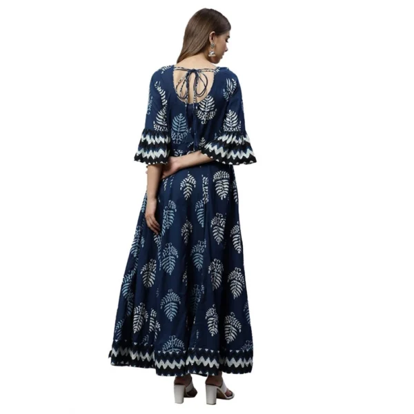 Women's Cotton  Printed Regular Kurti (Blue, Cotton ) - Image 2