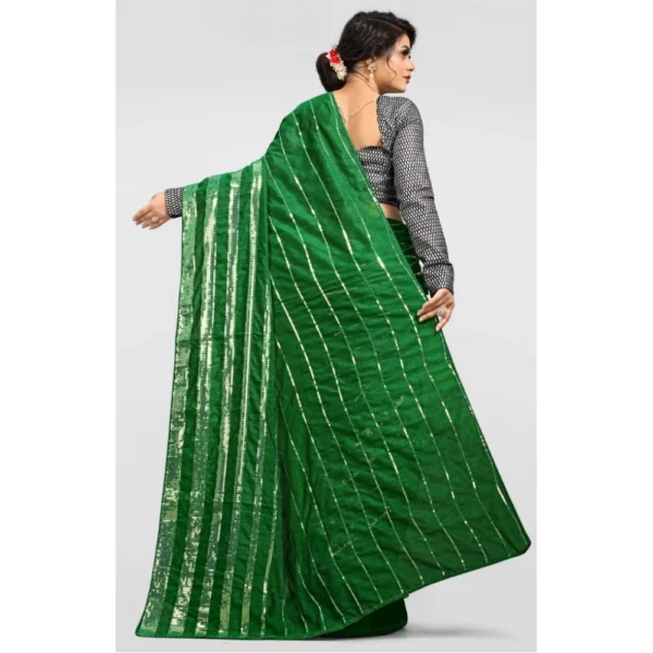 Women's Vichitra Saree with Women>Ethnic Wear>Blouse (Green, 5-6 Mtrs) - Image 2