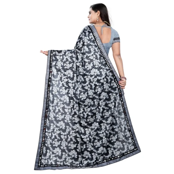 Women's Lycra Blend Saree with Women>Ethnic Wear>Blouse (Grey, 5-6 Mtrs) - Image 2