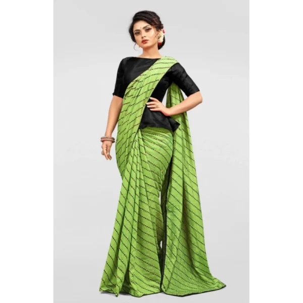 Women's Vichitra Saree with Women>Ethnic Wear>Blouse (LightGreen, 5-6 Mtrs) - Image 4