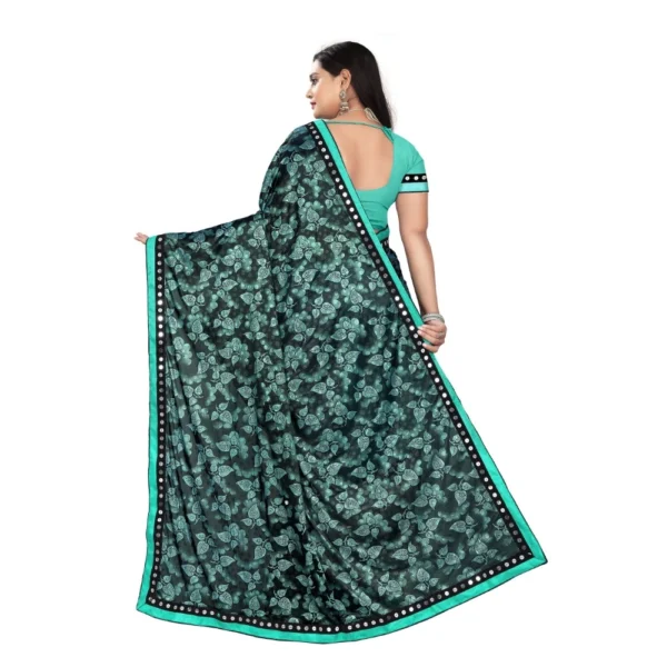 Women's Lycra Blend Saree with Women>Ethnic Wear>Blouse (Rama, 5-6 Mtrs) - Image 2