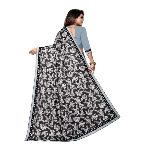 Women's Lycra Blend Saree with Women>Ethnic Wear>Blouse (Grey, 5-6 Mtrs) - Image 2