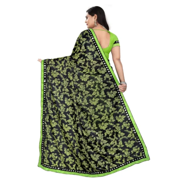 Women's Lycra Blend Saree with Women>Ethnic Wear>Blouse (Pista, 5-6 Mtrs) - Image 2