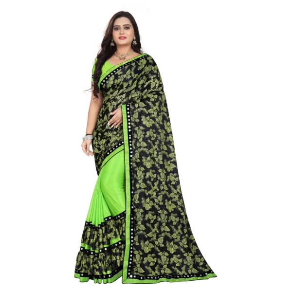 Women's Lycra Blend Saree with Women>Ethnic Wear>Blouse (Pista, 5-6 Mtrs)