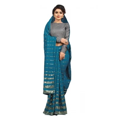 Women's Vichitra Saree with Women>Ethnic Wear>Blouse (Rama, 5-6 Mtrs)