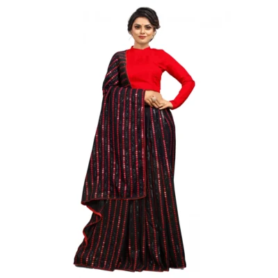 Women's Vichitra Saree with Women>Ethnic Wear>Blouse (Red, 5-6 Mtrs)