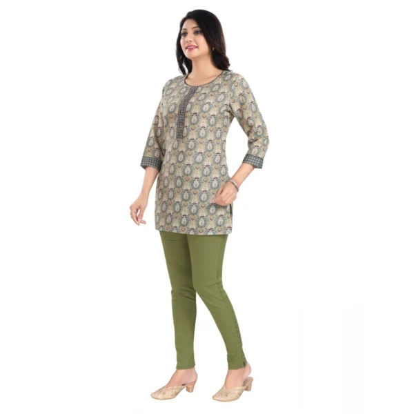 Women's 3/4th Sleeve Viscose Blend Tunic Short Top (Multicolor) - Image 2