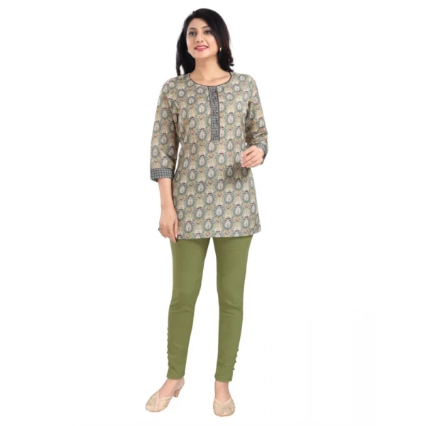 Women's 3/4th Sleeve Viscose Blend Tunic Short Top (Multicolor) - Image 3